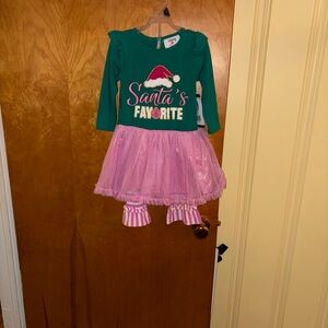 Counting Daisies Santa's Favorite Green and Pink Set Size 3T NWT